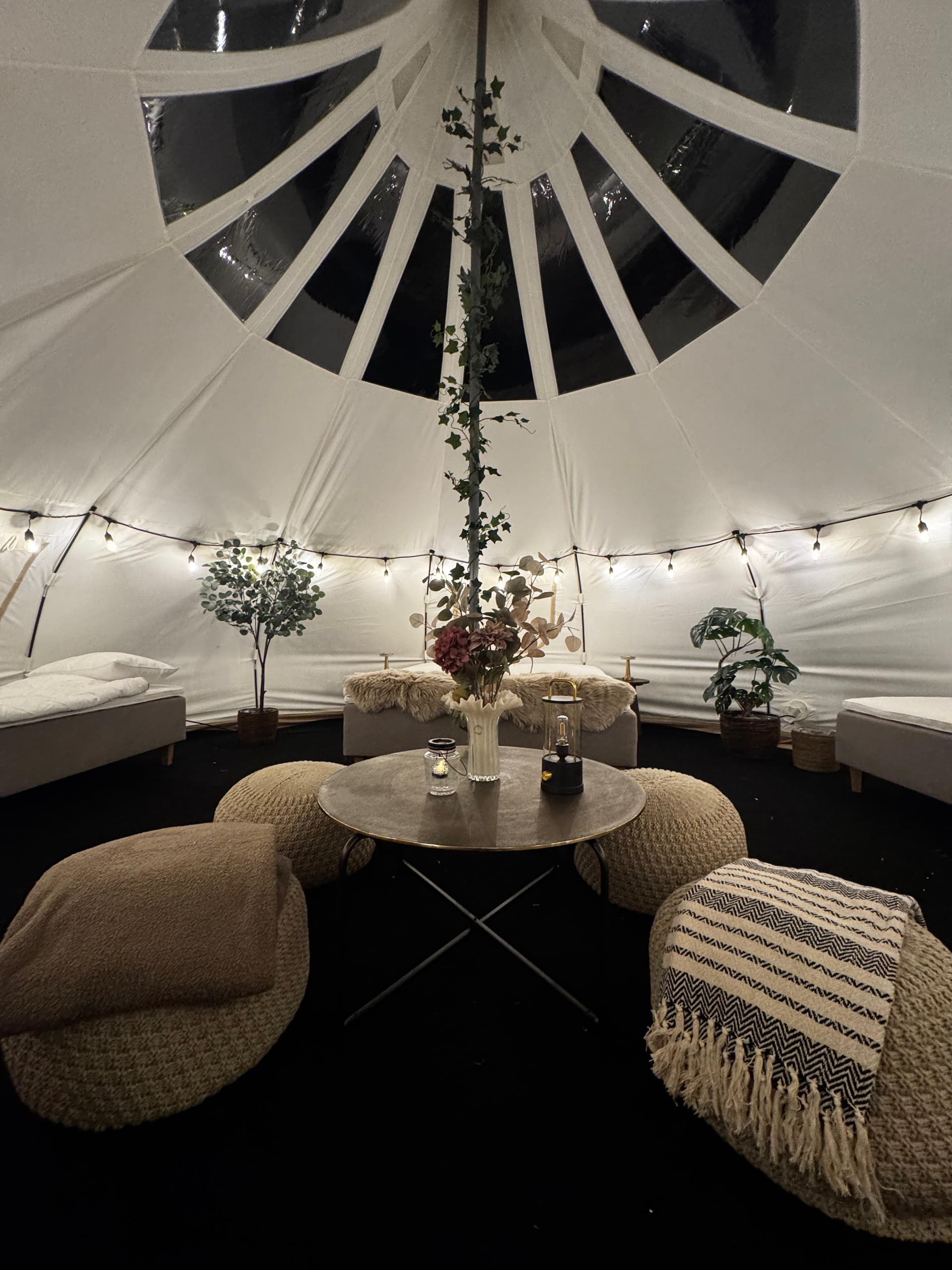 Glamping tent interior